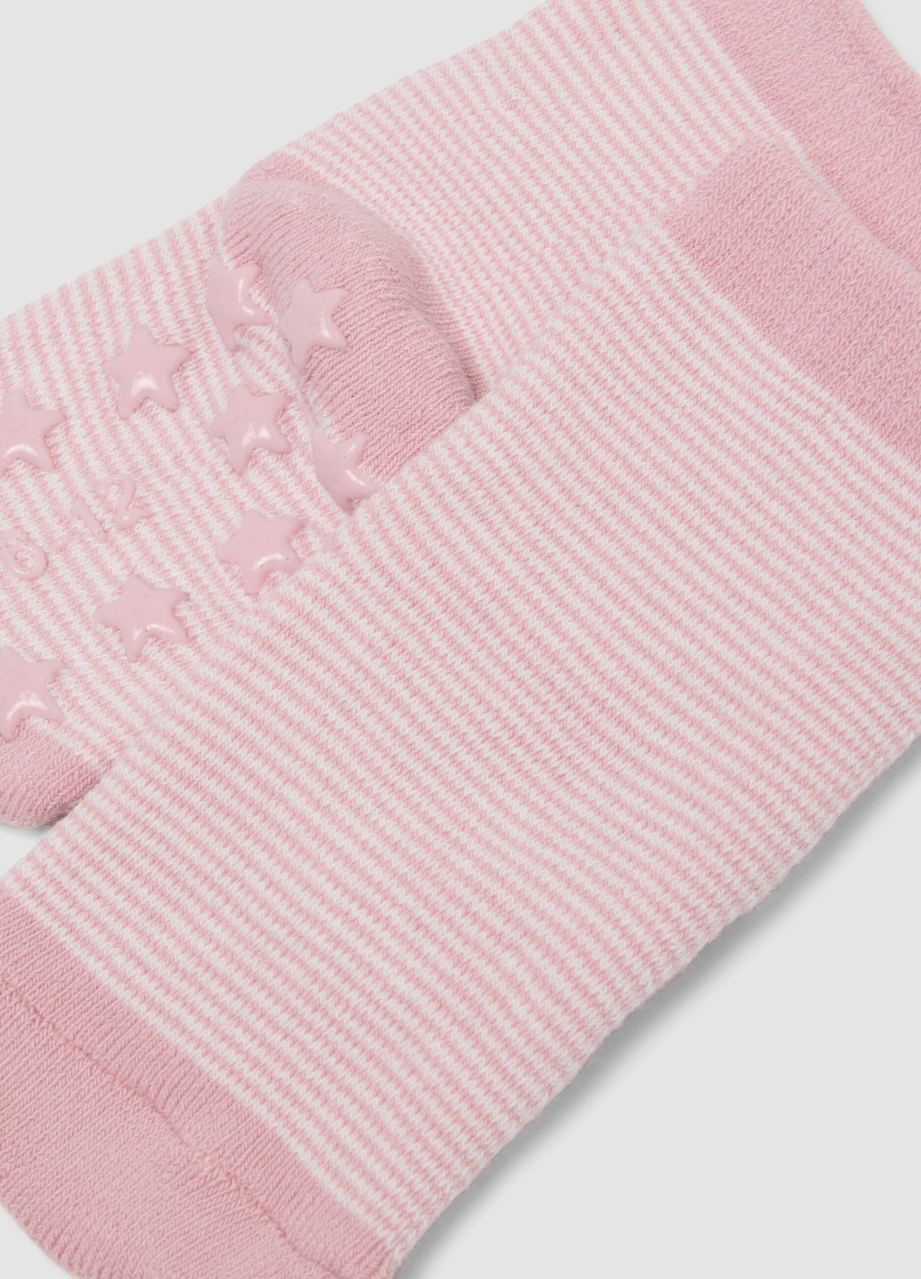 2er-Pack rosa Anti-Rutsch-Socken aus Bio-Baumwolle f&uuml;r M&auml;dchen