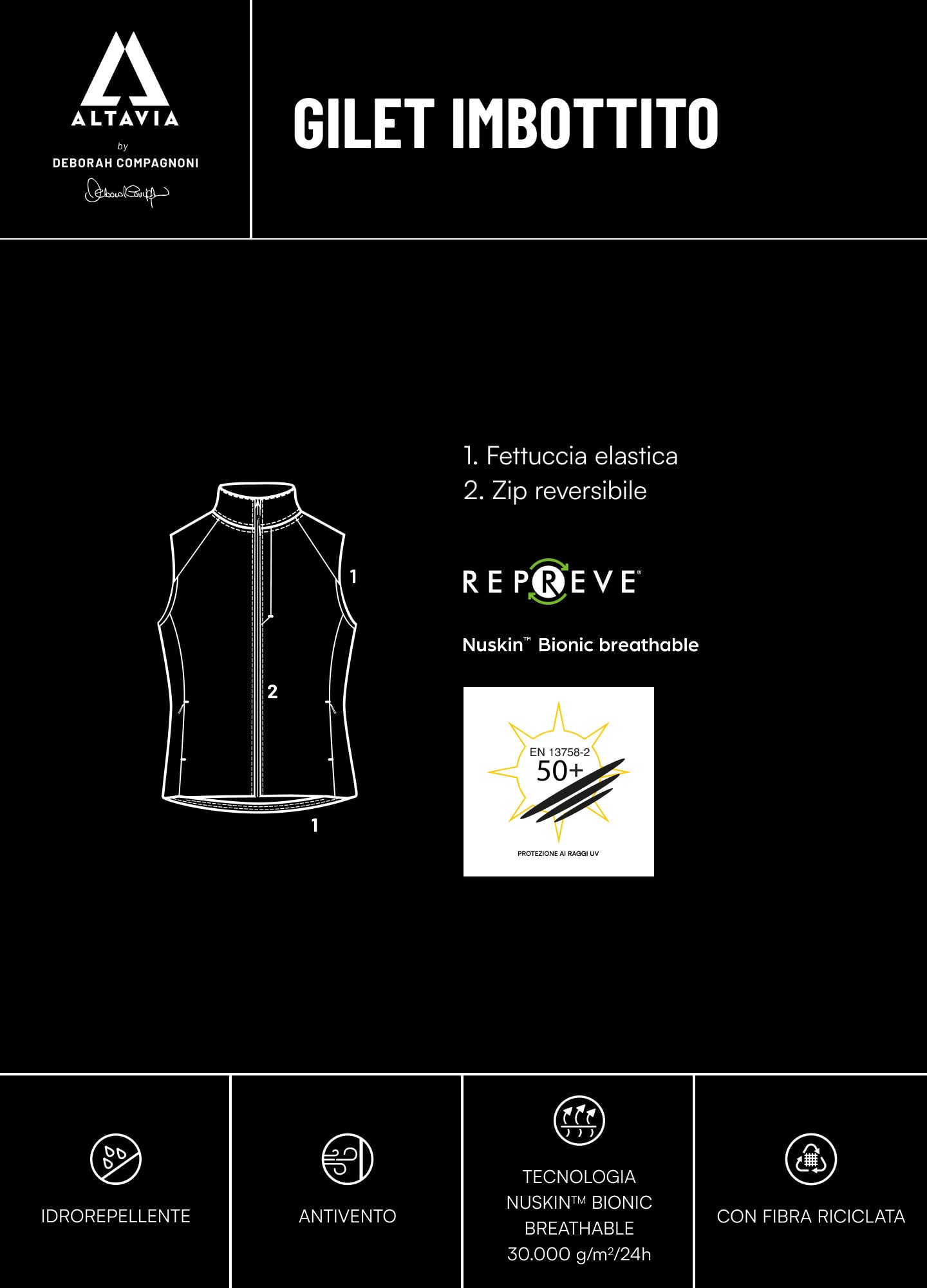 ALTAVIA WITH DEBORAH COMPAGNONI with padded gilet