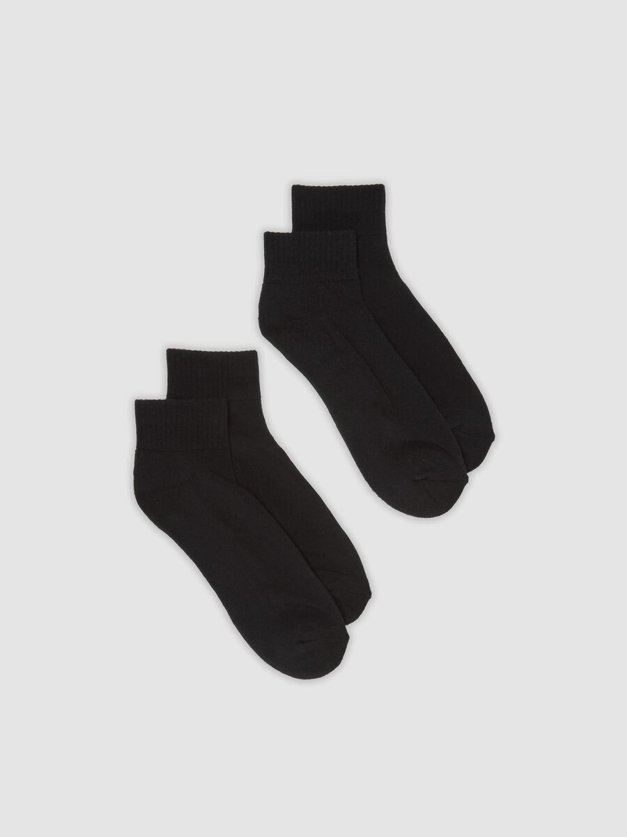 2-pack of black ankle sports socks in stretch organic cotton_0