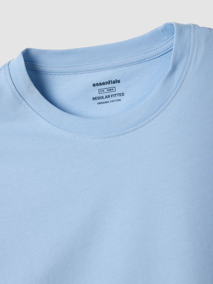 Sky blue pure cotton T-shirt_5