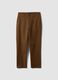 Pantaloni chino marroni in cotone elasticizzato straight fit_0