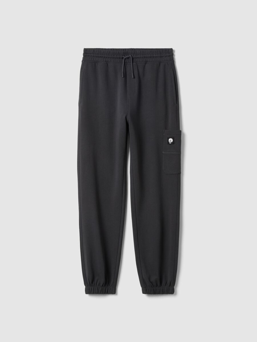 Boys' Black Over Fit Pure Cotton Joggers_0