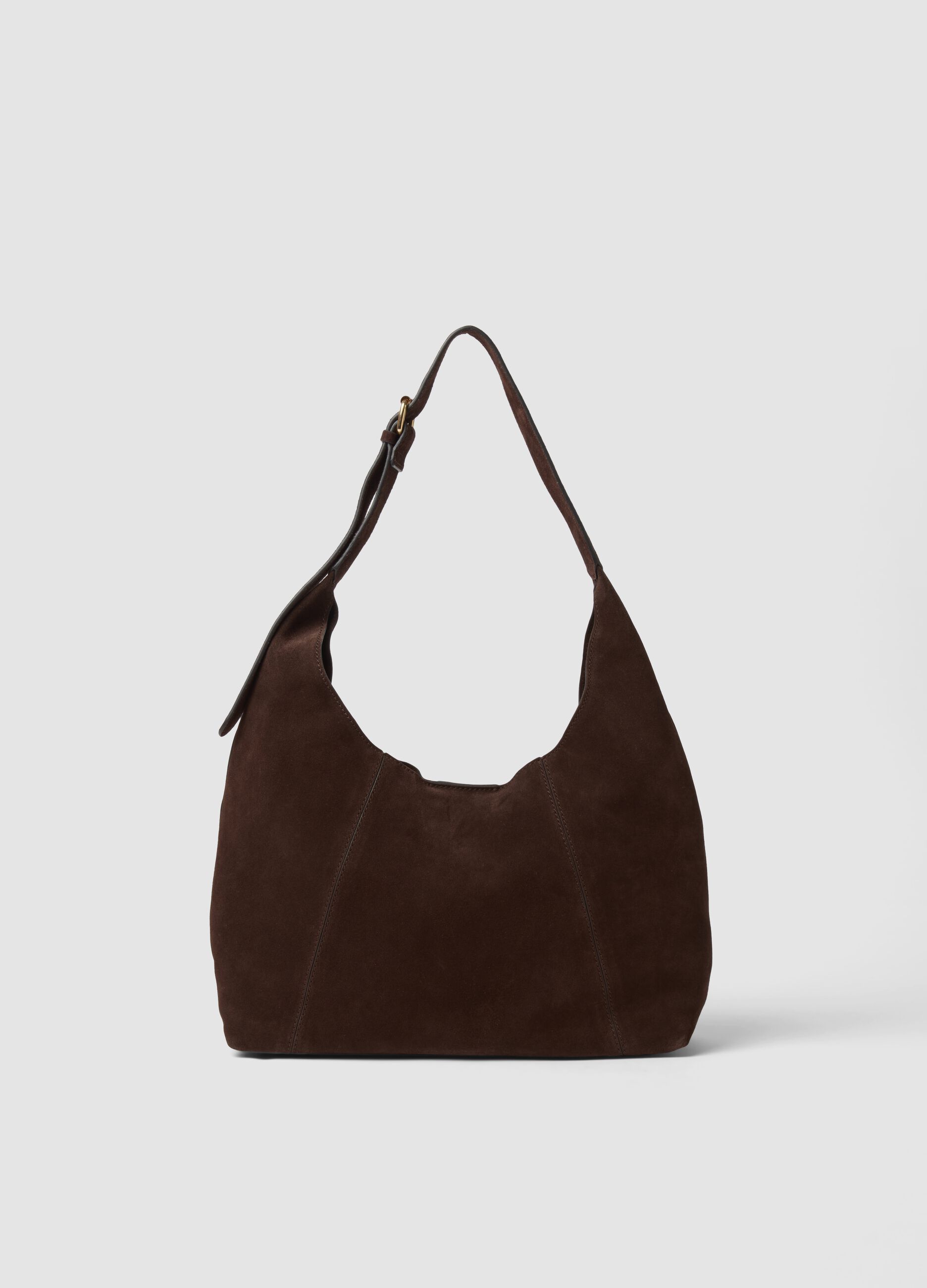 Borsa marrone in vera pelle a spalla
