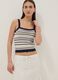 Tailliertes, mehrfarbig gestreiftes Top aus reiner Baumwolle mit d&uuml;nnen Tr&auml;gern_0