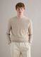 Beige pure cotton crew neck sweater regular fit_2