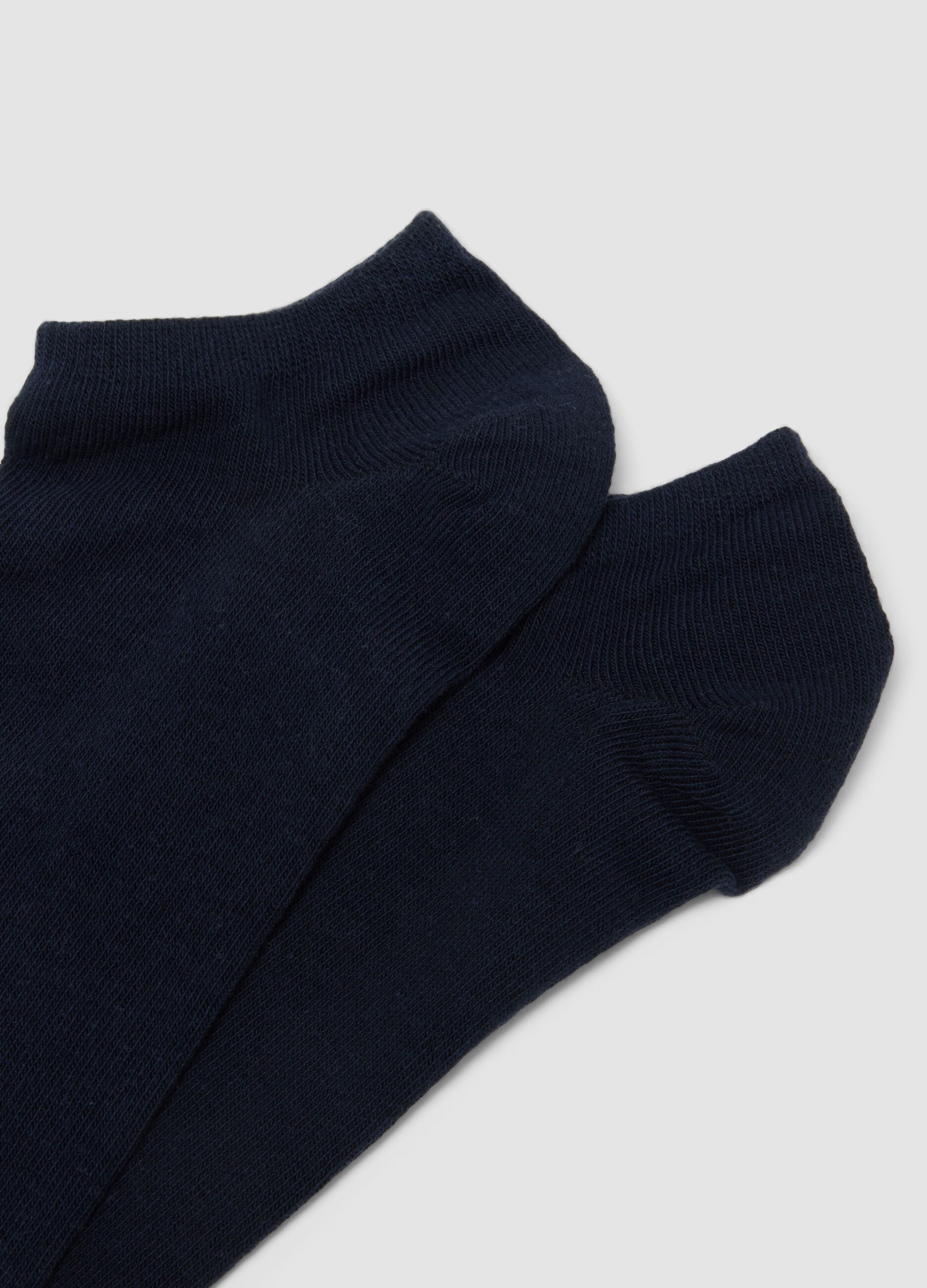 Tripack di calze alla caviglia blu in cotone organico elasticizzato
