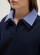Blue cotton blend jumper with regular fit and contrasting collar_3
