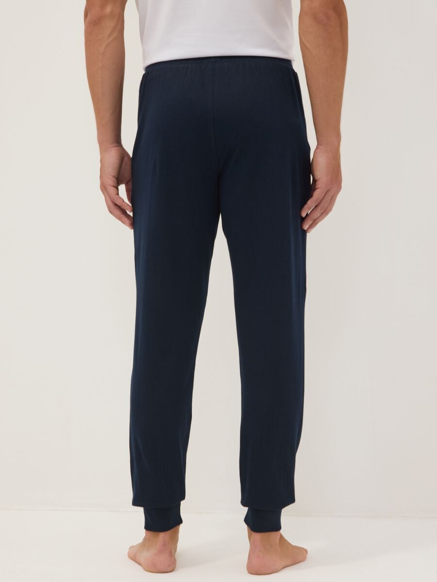 Blaue Pyjamahose aus Bio-Baumwolle mit Kordelzug_3