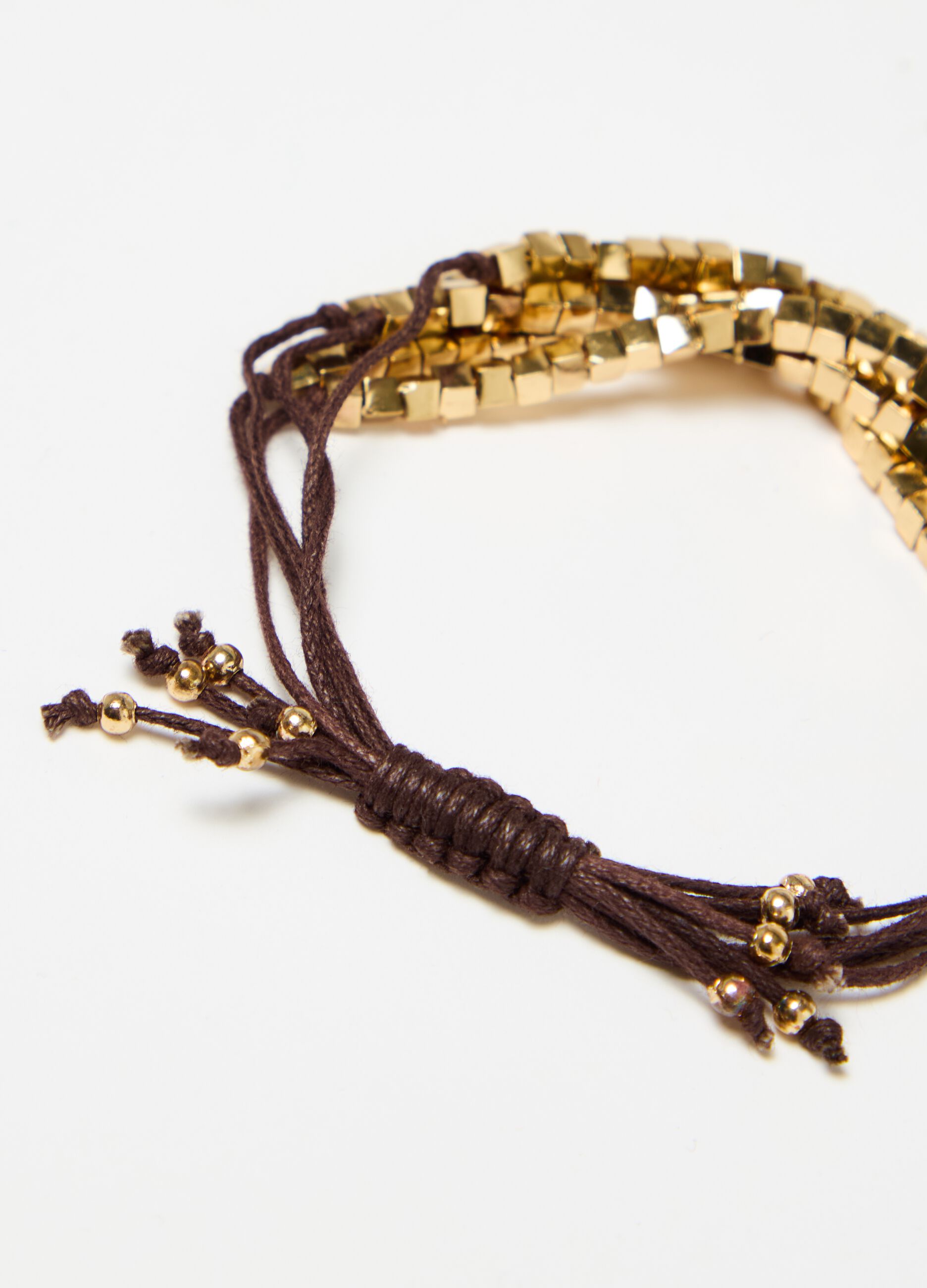 Multi-string bracelet with micro stones