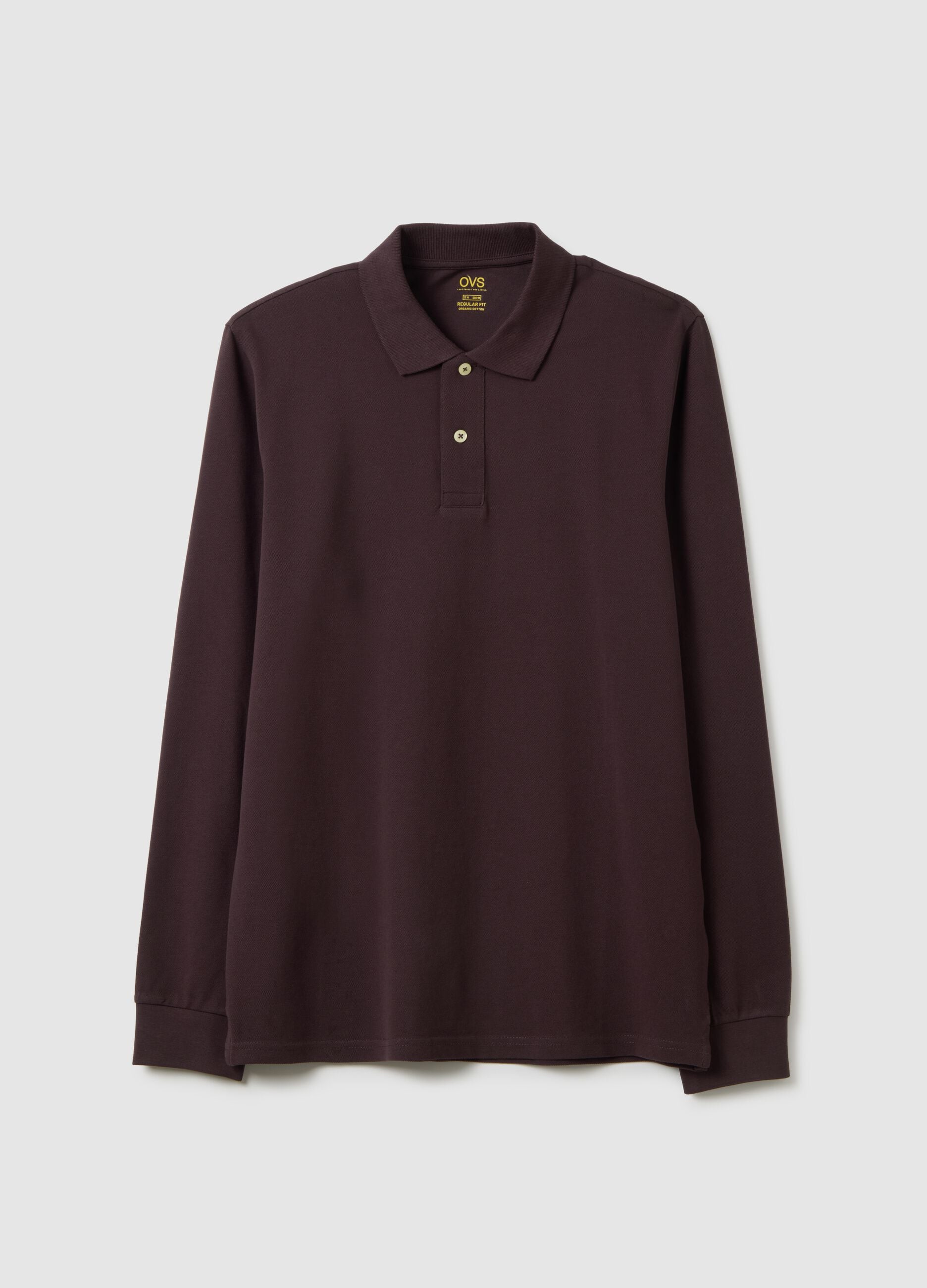 Brown pure cotton polo regular fit