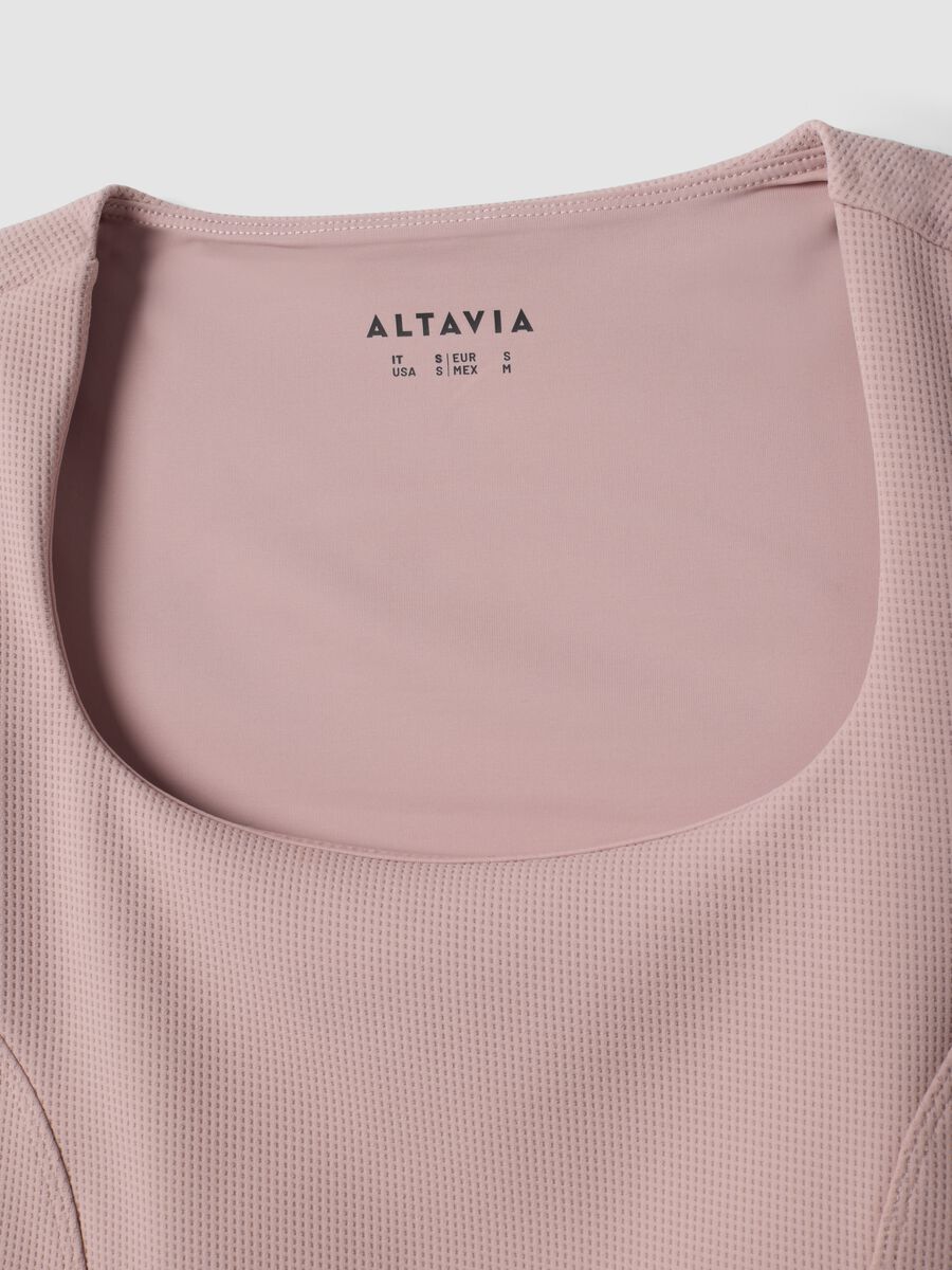 Pink cropped top in stretch fabric_6