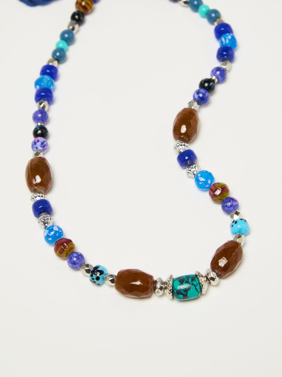 Adjustable necklace with gems and beads_2
