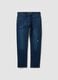 Dark blue stretch cotton denim jeans, regular fit_4