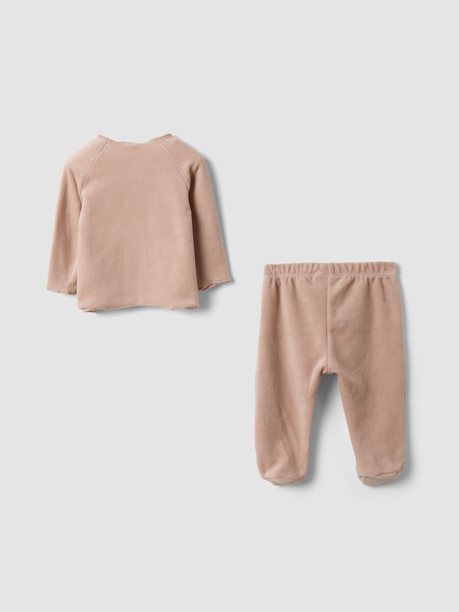 Completo rosa in misto cotone a maniche lunghe_1
