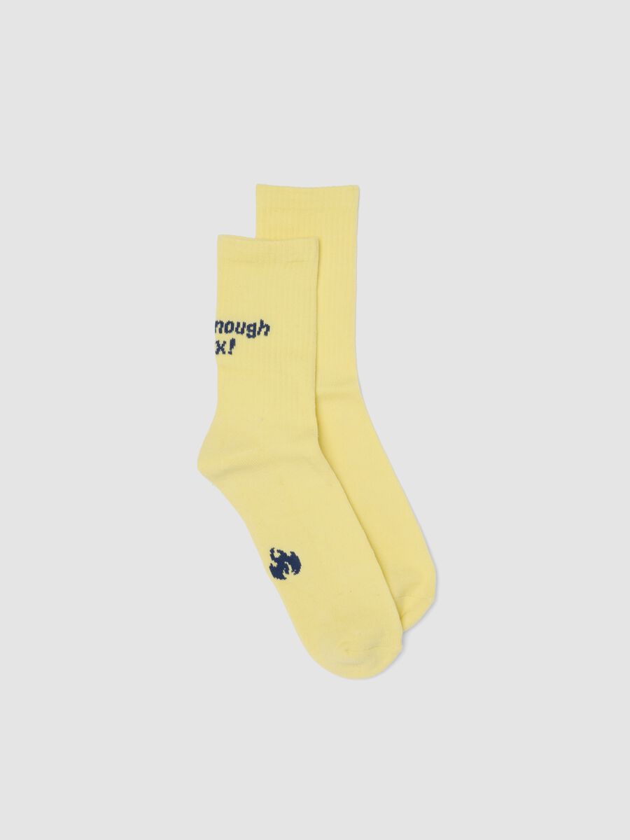 Chaussettes de sport jaunes en coton stretch_0