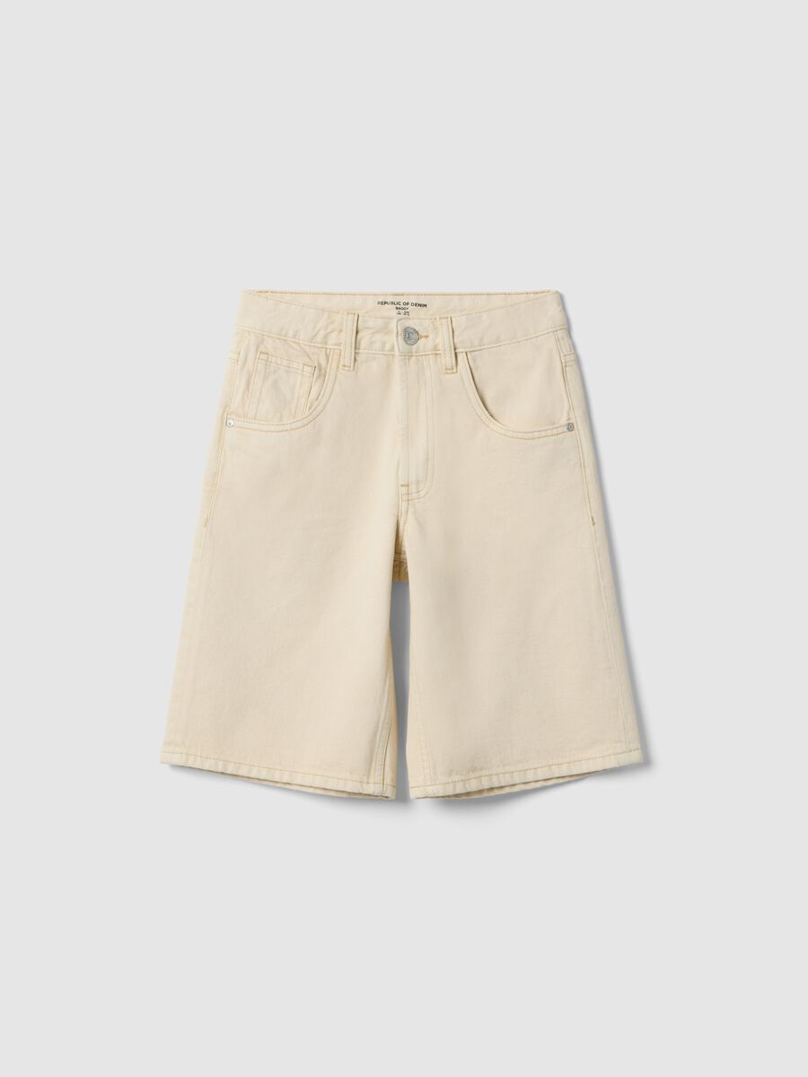 Boys' Beige Pure Cotton Baggy Shorts_3