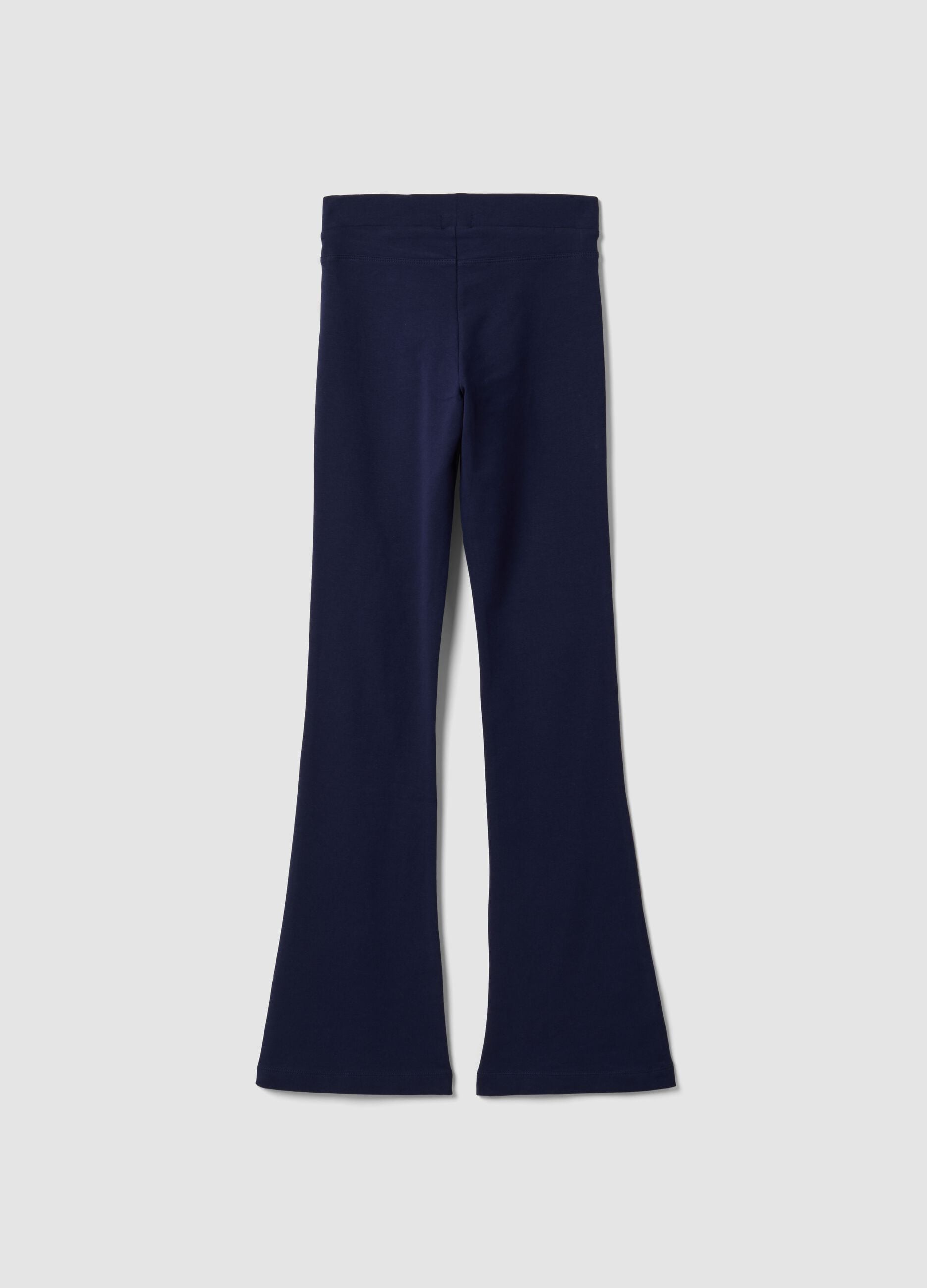 Girls&rsquo; blue slim-fit stretch organic cotton trousers