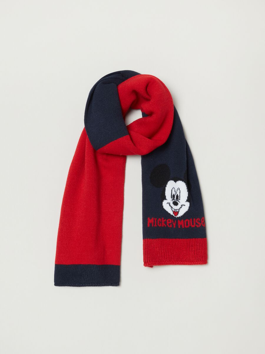 Two-tone scarf with Mickey Mouse design_0