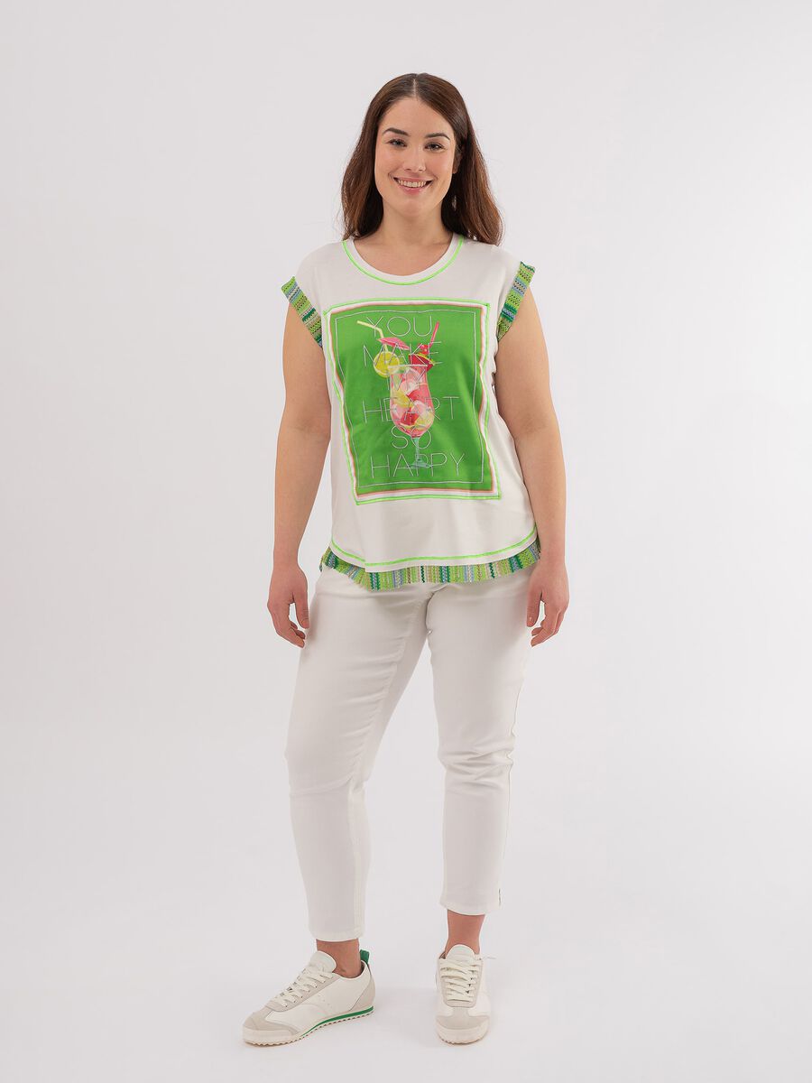 Curvy T-shirt with cocktail print_0