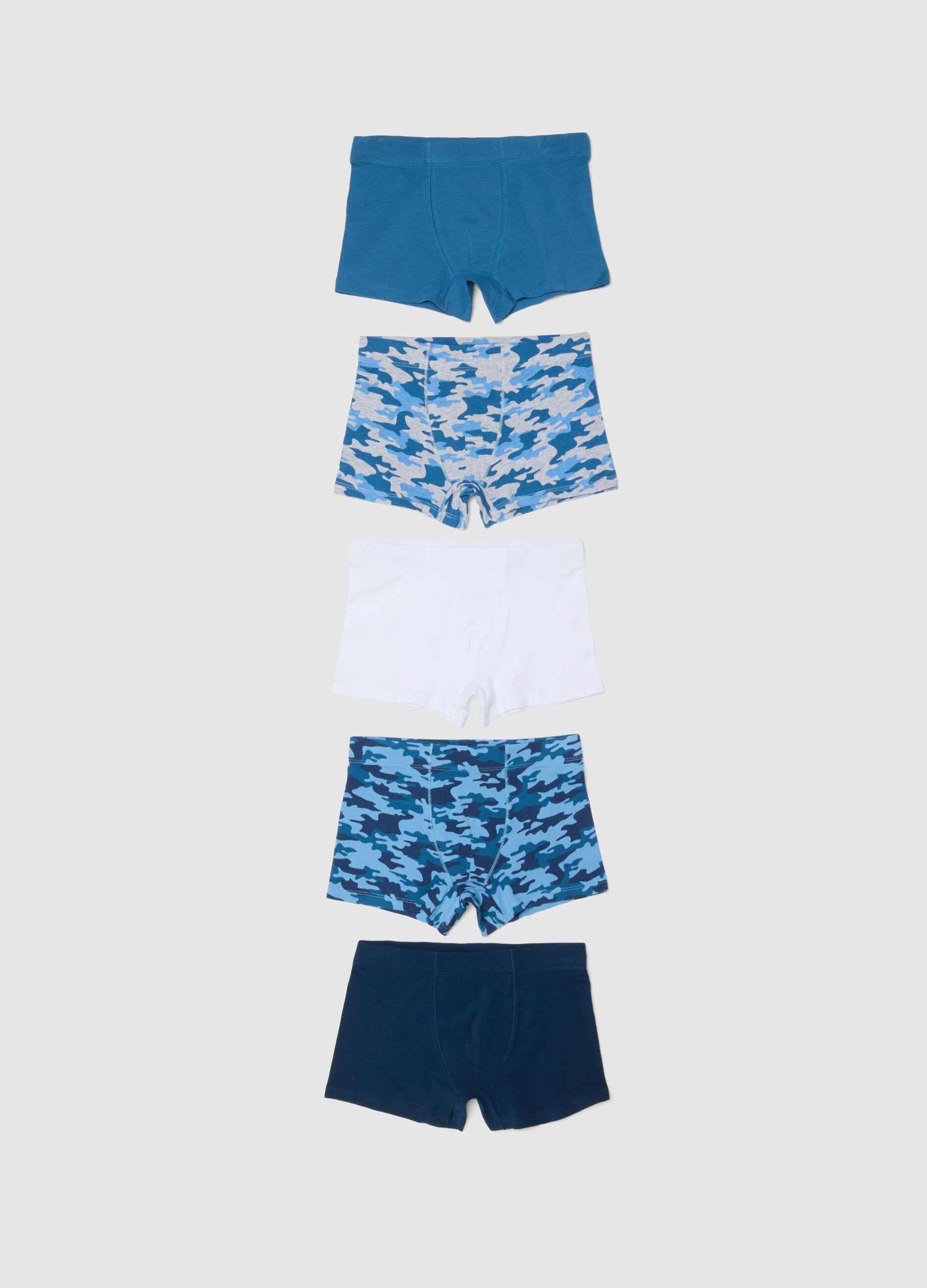 Multipack boxer in cotone elasticizzato multicolor da ragazzo