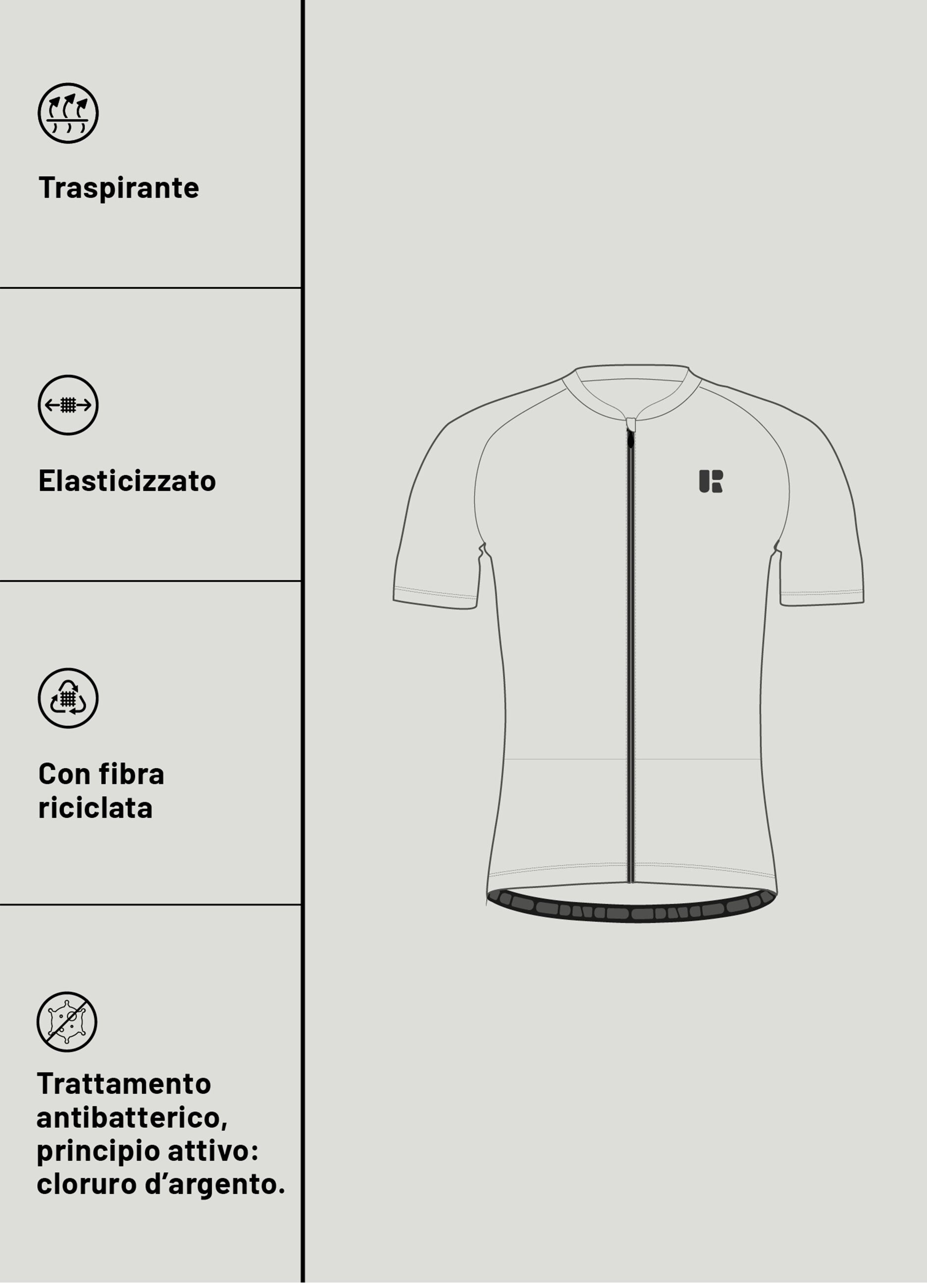 T-shirt ciclista stampata full-zip Urban Riders