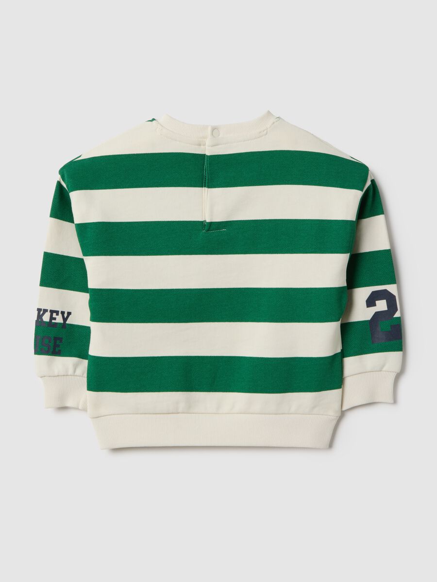 Kid's regular fit multicolour striped pure cotton sweatshirt with print_1