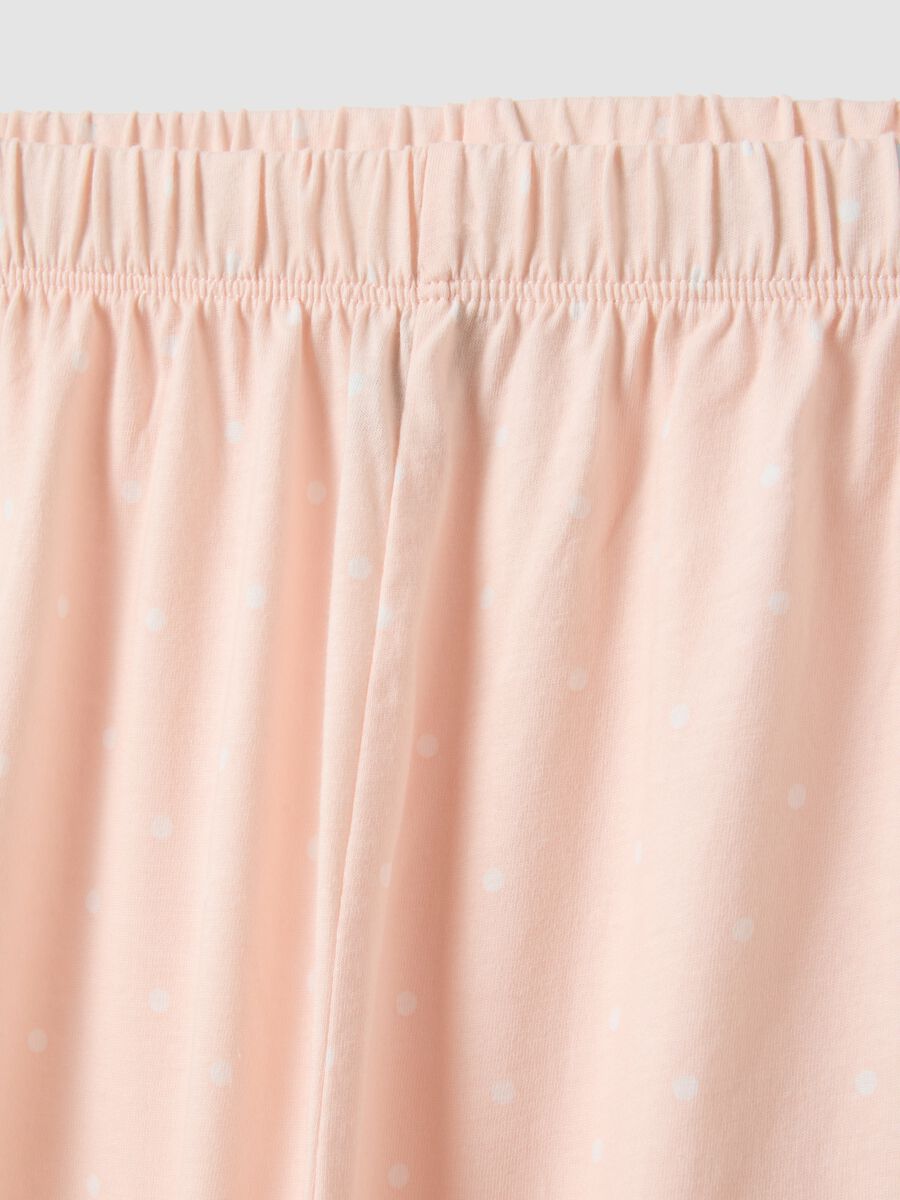 Rosa gepunktete Pyjamashorts aus reiner Baumwolle im Regular Fit_5