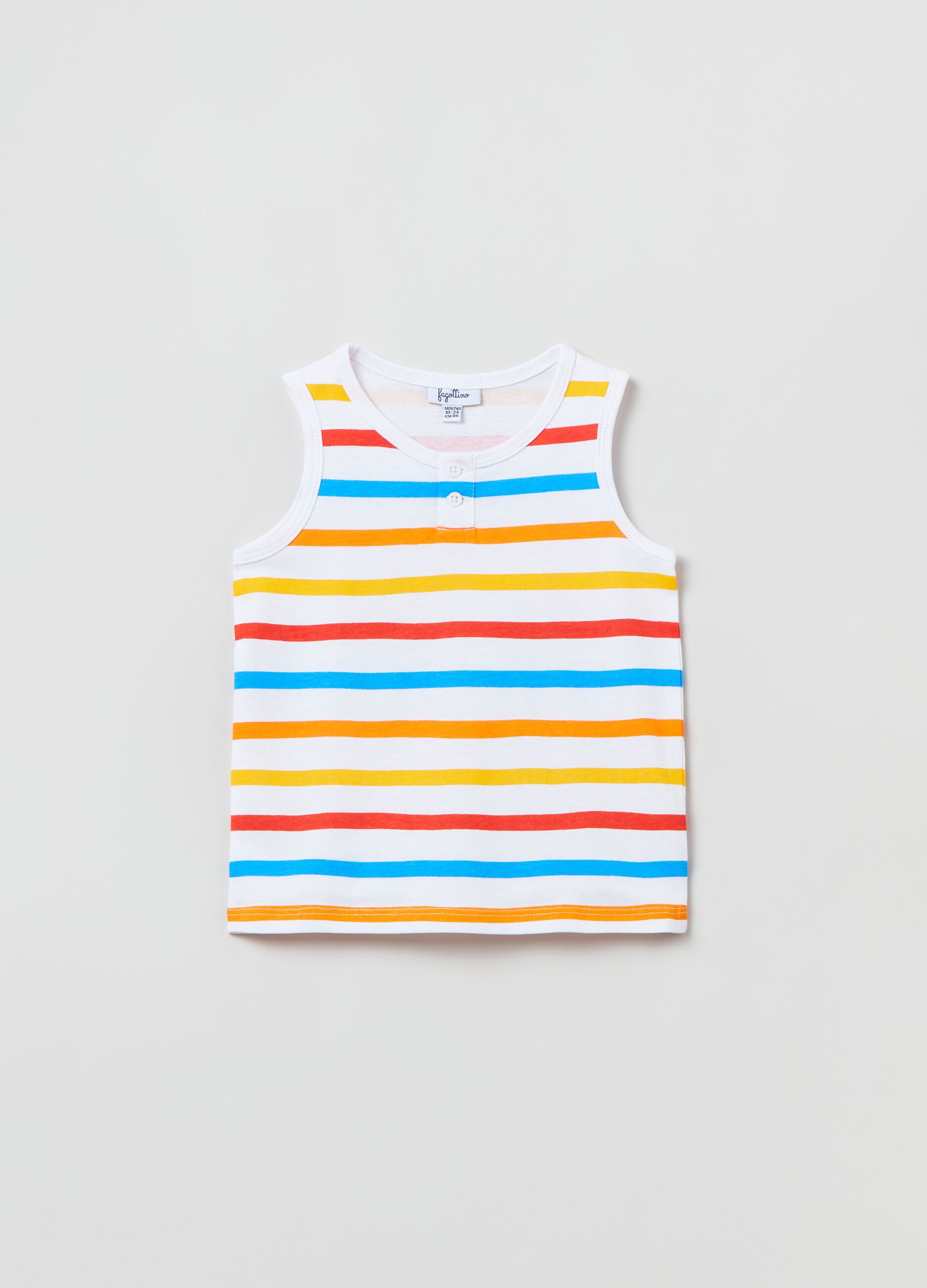 Camiseta de tirantes de algodón ligero de rayas