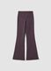 Purple Flared Leggings in Stretch Fabric_5