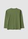 T-shirt over verde in puro cotone organico con stampa dinosauro_1