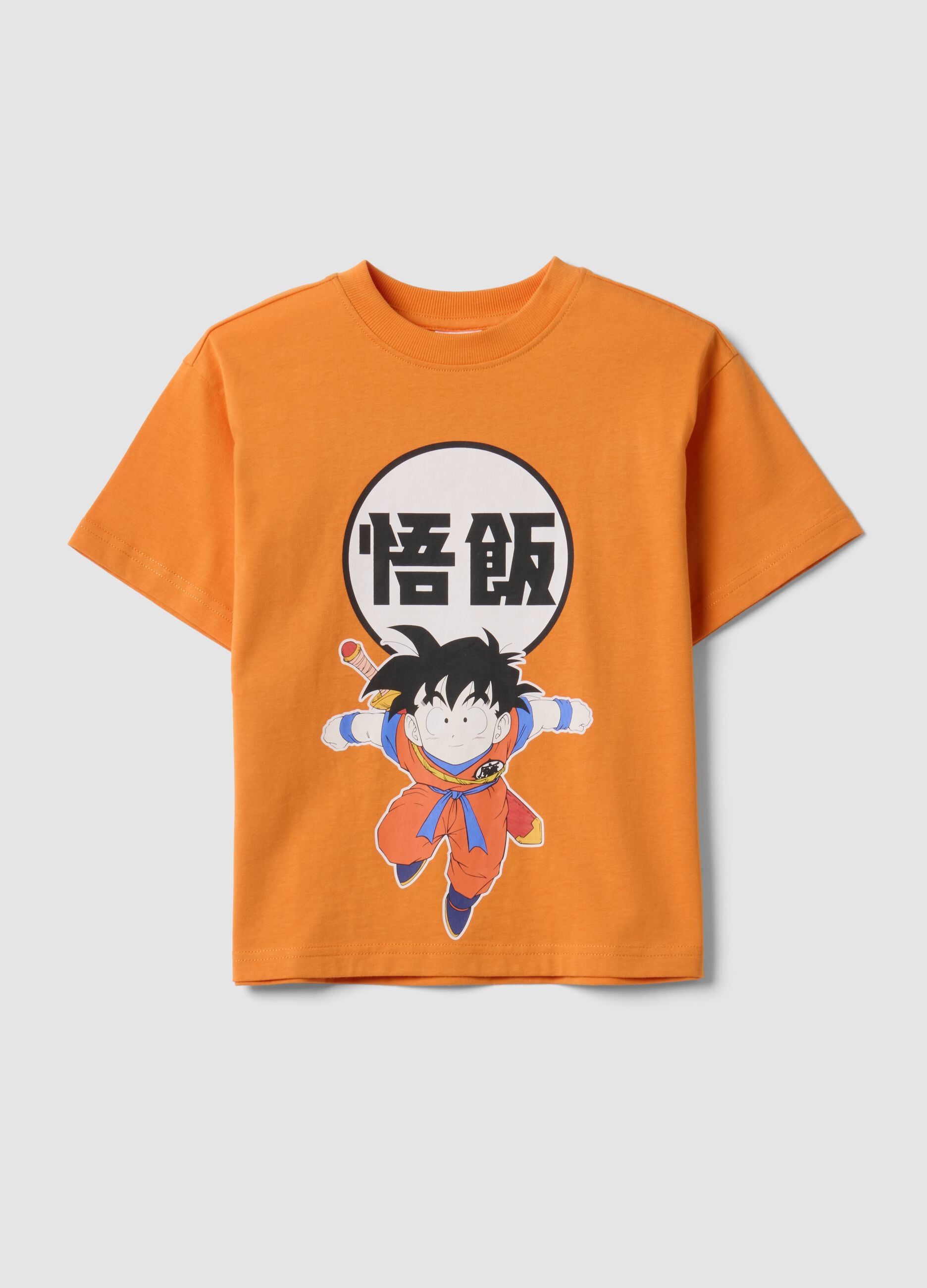 Orange pure cotton Dragon Ball Z print T-shirt for boys