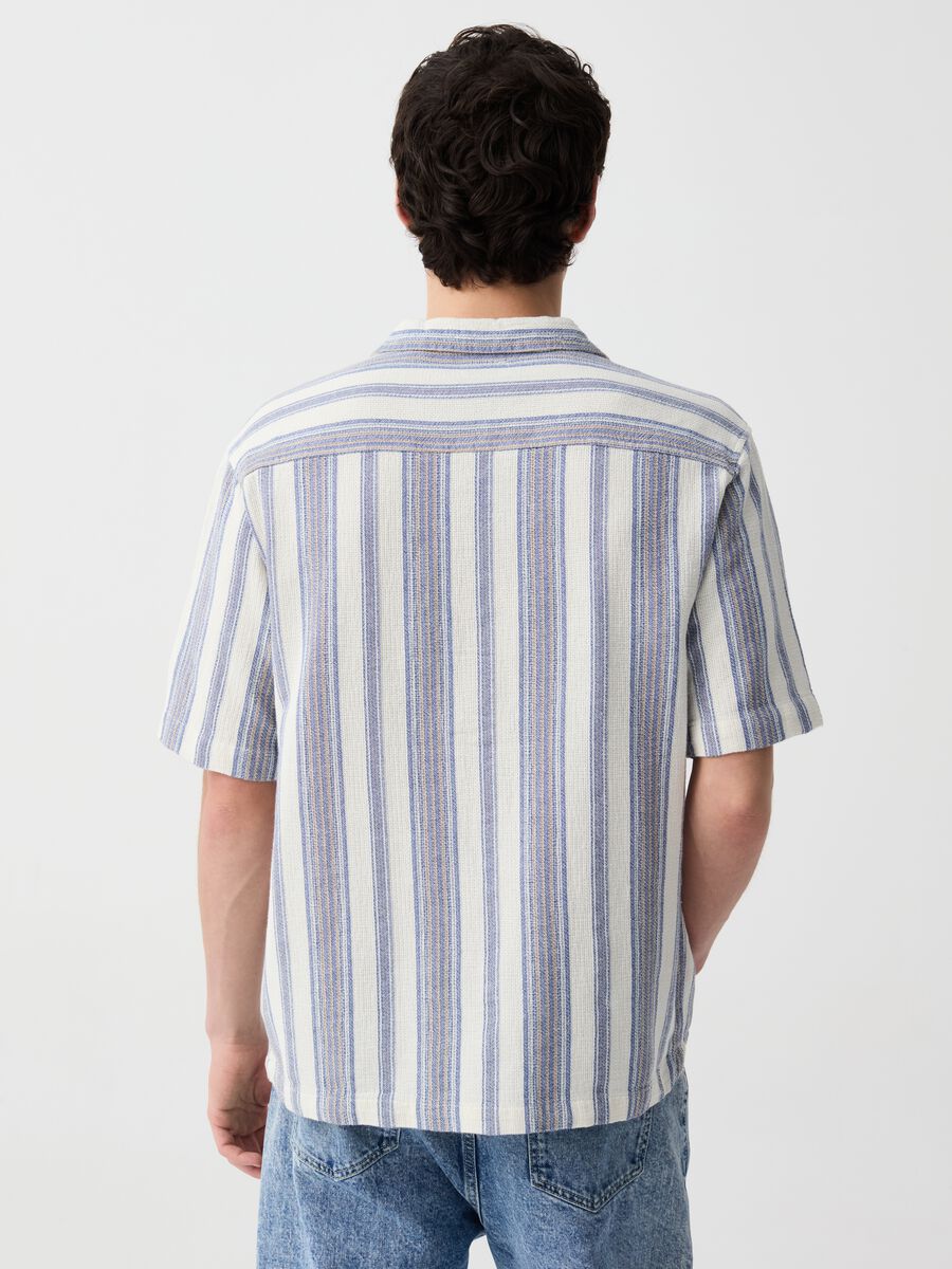 Striped gauze shirt with short sleeves_2