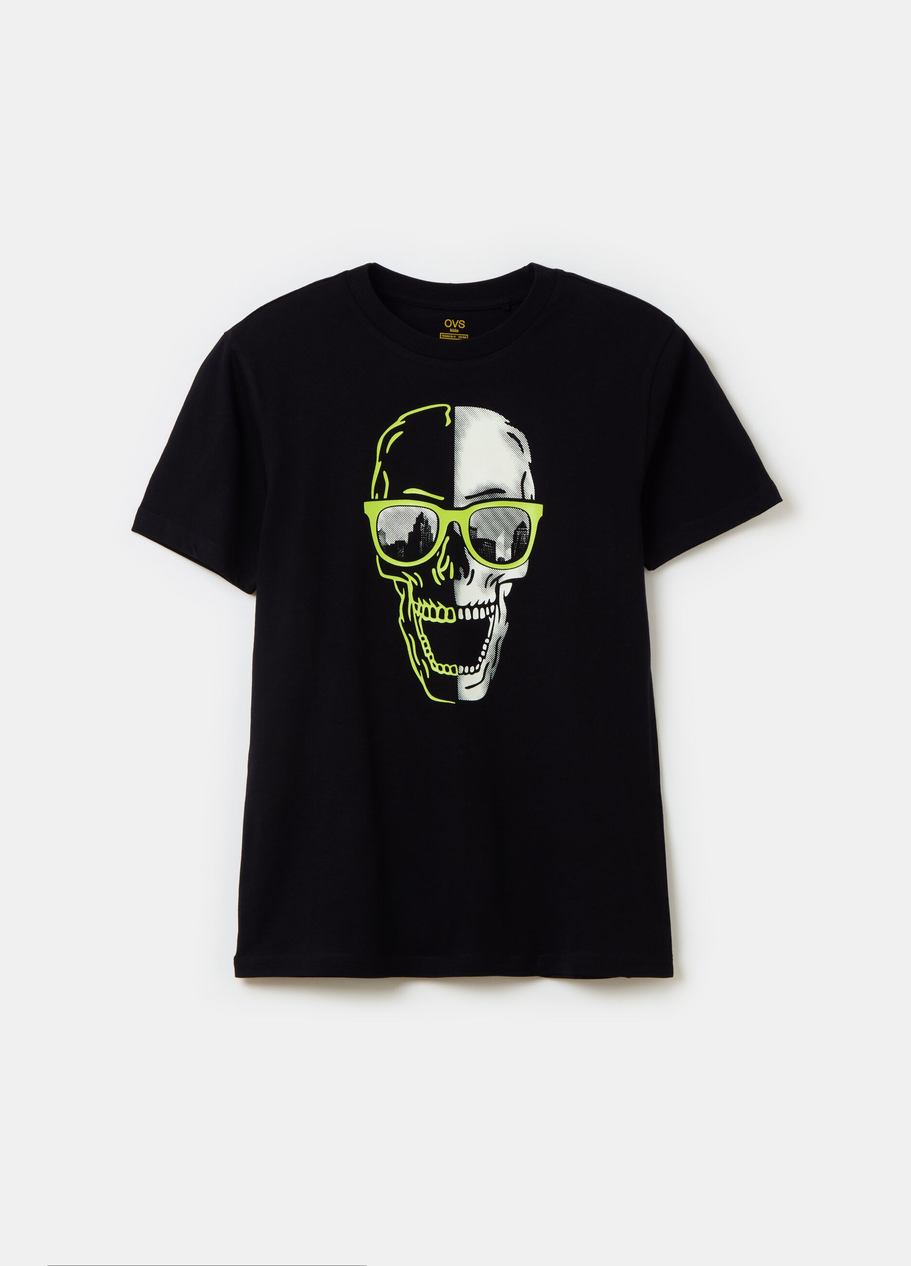 Cotton T-shirt with skull print