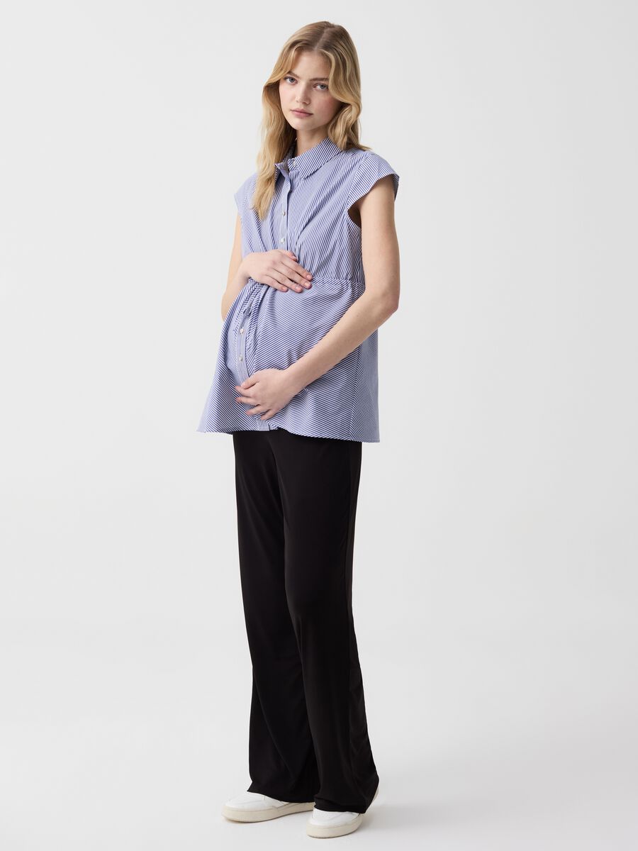 Solid colour maternity trousers_0