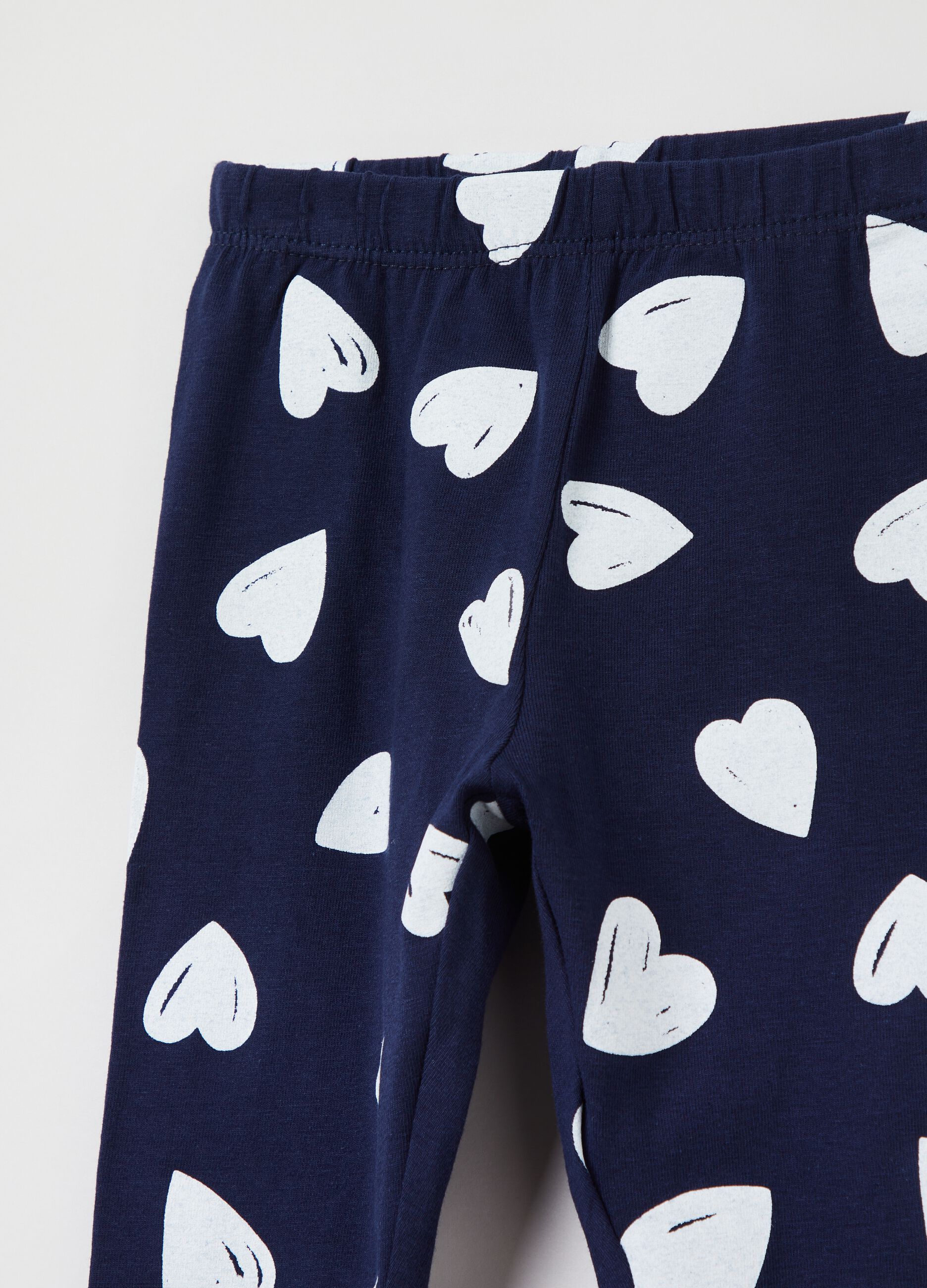 Jersey joggers with hearts print