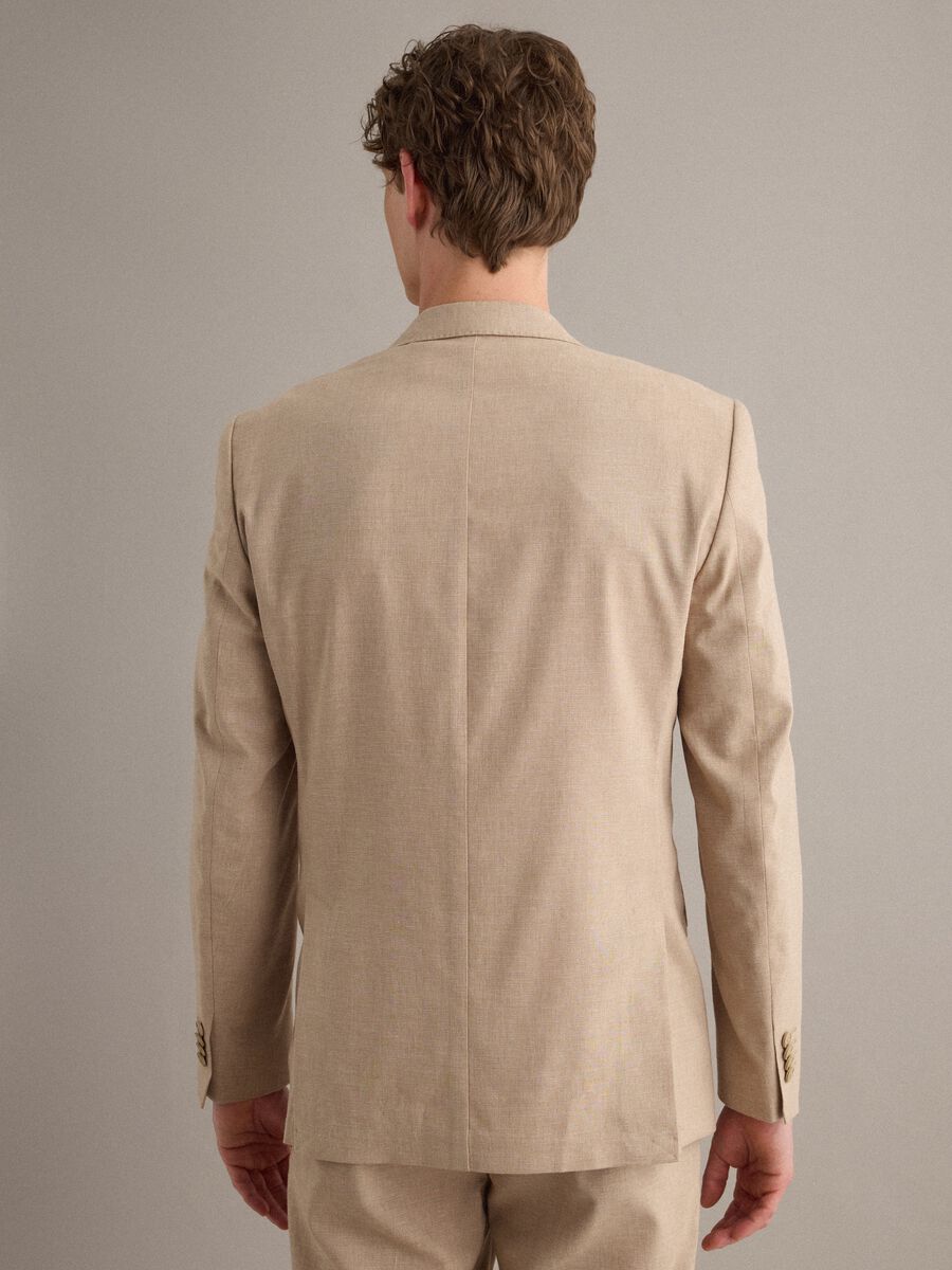 Slim Fit Beige Blazer_4