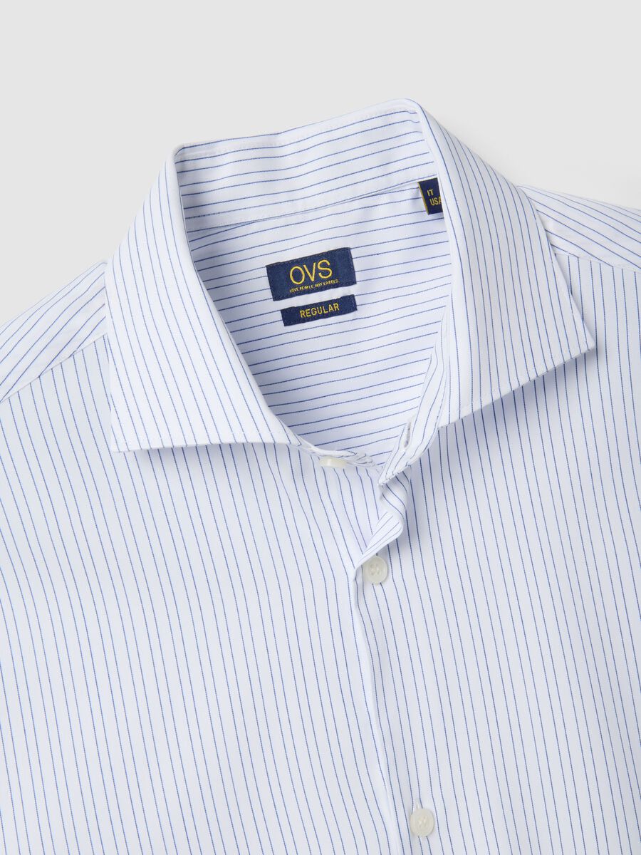 Multicolour striped regular fit shirt with French collar_5