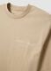Beiges Kurzarm-T-Shirt aus reiner Baumwolle_5