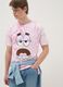 Multicolour pure cotton tie-dye regular fit T-shirt with Patrick Star_0