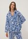 Blau-wei&szlig;er Kaftan aus Bio-Baumwolle mit Tropical-Print_1
