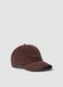 Brown pure cotton ribbed cap_0