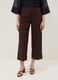 Brown cropped trousers in stretch fabric_1