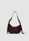 Borsa marrone a spalla con frange_0