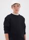 Schwarzes Sweatshirt aus reiner Baumwolle mit Rundhalsausschnitt f&uuml;r Jungen, Relaxed Fit_0