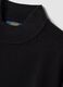 Black long-sleeve top with raised neckline, regular fit_5
