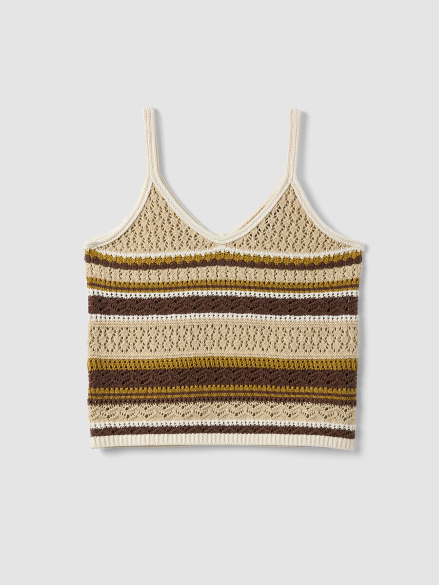 Multicolour pure cotton regular-fit knitted-texture top_5