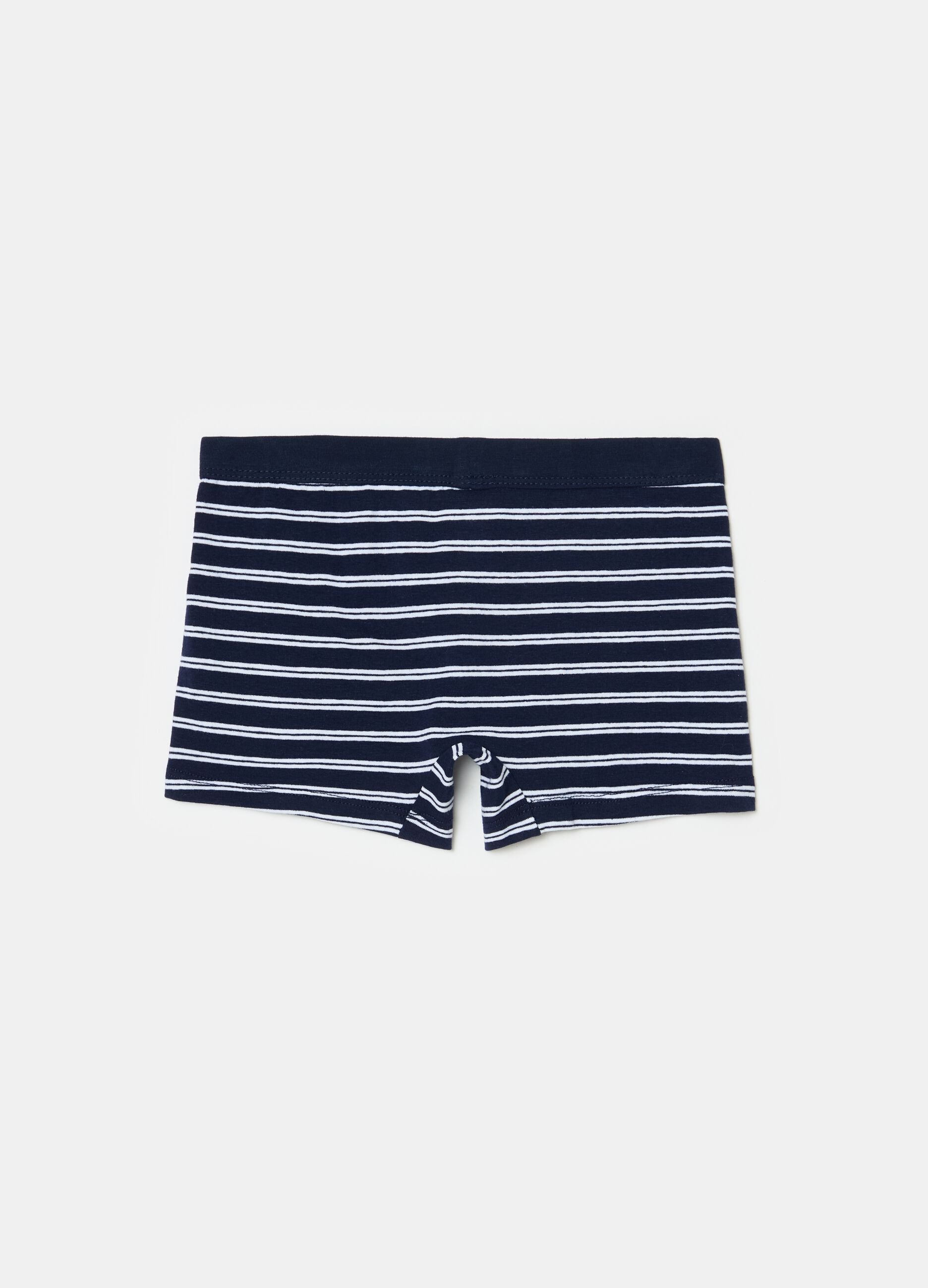 Organic cotton boxer shorts with striped pattern