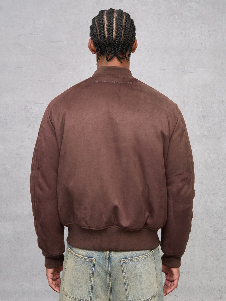 Brown Suede Bomber Jacket_1