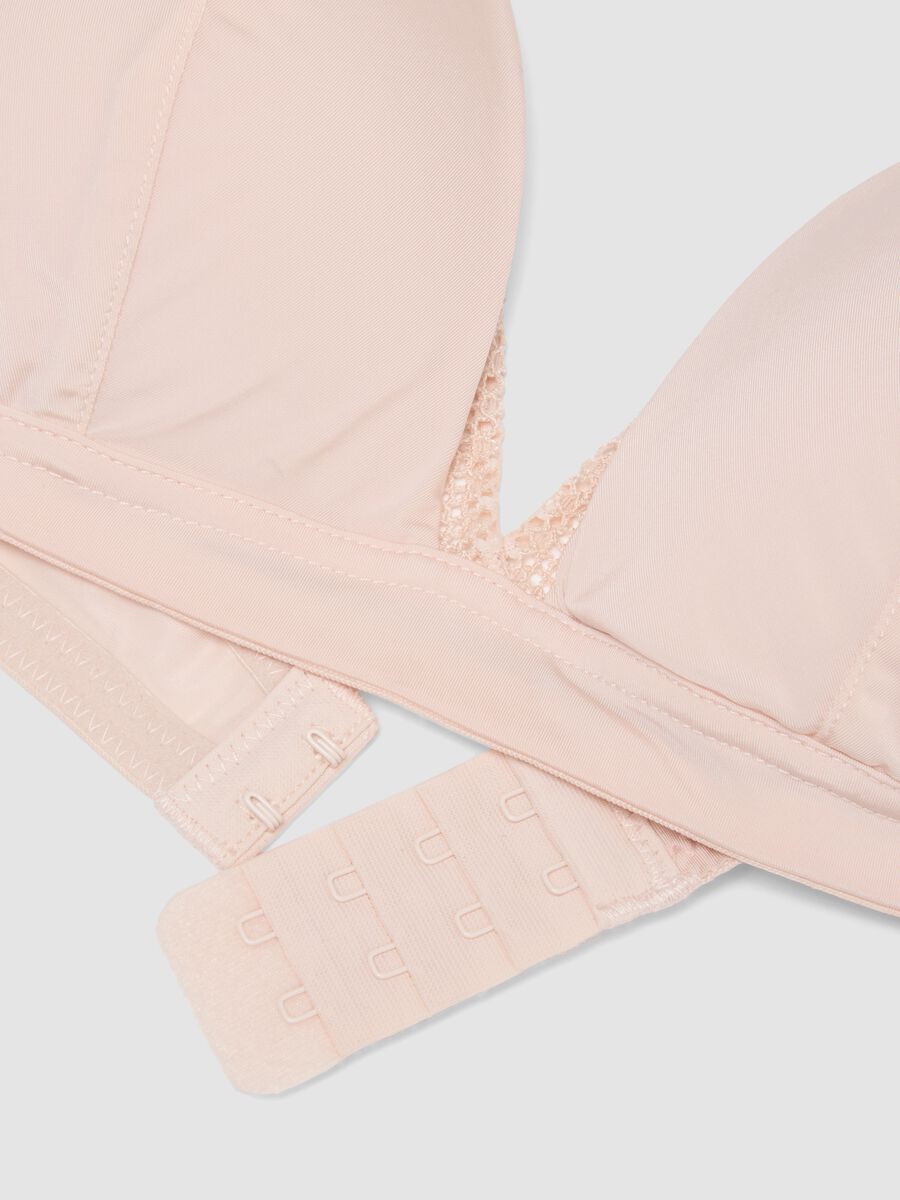 Pink triangle bra in stretch fabric with removable padding_5