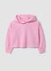 Rosa Hoodie aus reiner Baumwolle mit Strass f&uuml;r M&auml;dchen_0